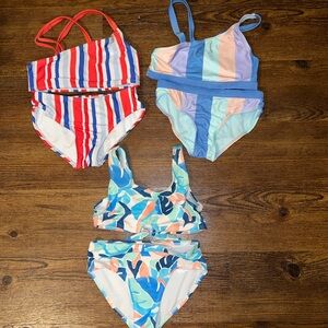 3/$15 Girls Bundle (3) Bikinis Size S 6/7 Old Navy Cat & Jack Wonder Nation